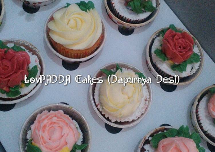 Resep FLOWER VANILLA CUPCAKES