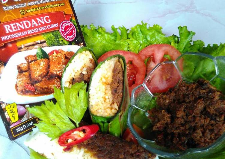 gambar untuk resep makanan Nasi bakar suwir tongkol Rendang pedas