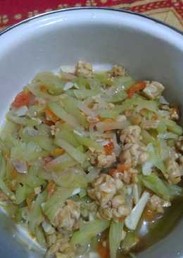 Tumis labu Siam tempe