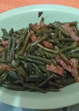 Tumis kacang panjang n tempe saus tiram