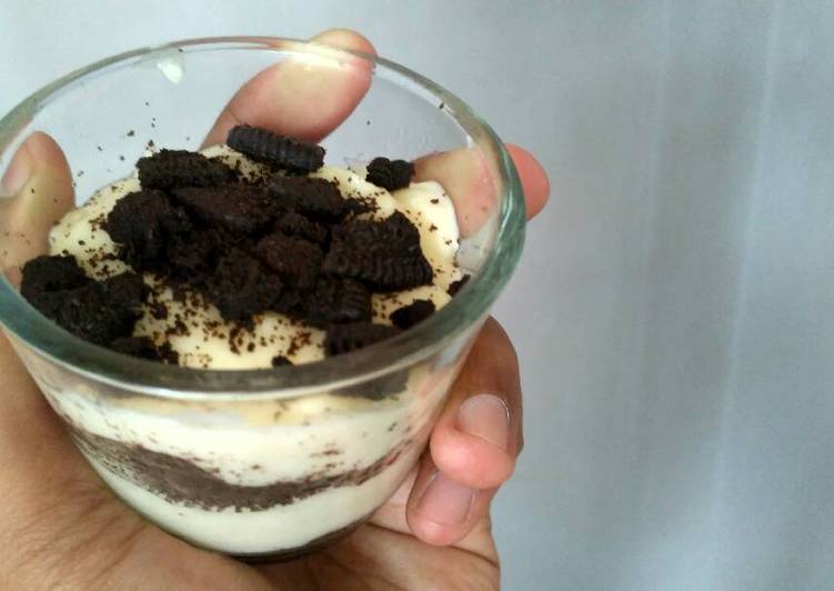 cara membuat Oreo Cheese Cake In Jar