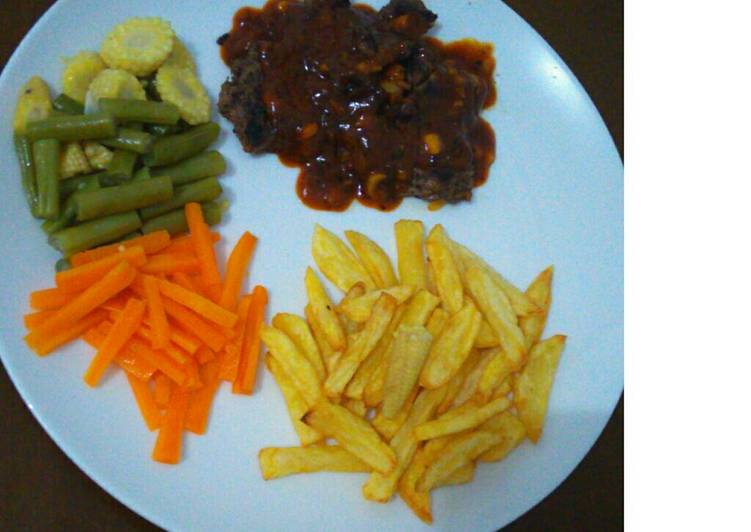 bahan dan cara membuat Steak Daging Saus Black pepper