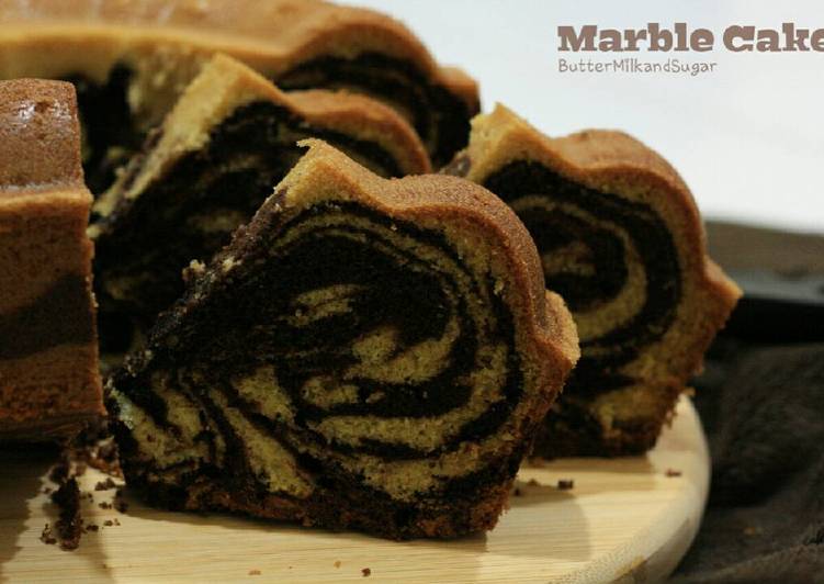 resep lengkap untuk Marble Cake / Marmer Cake