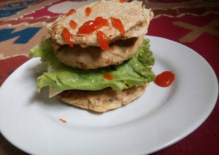 gambar untuk resep makanan Burger oat tempe healty