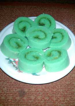 Bolu gulung kukus mini rasa pandan