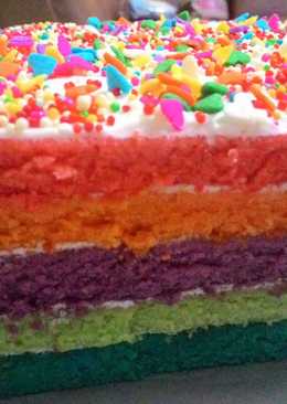 Rainbow cake lembut