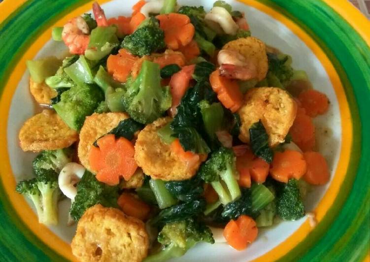 resep Capjay tofu seafood