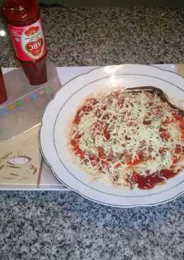 1. Spaghetti tumis jamur, daging, saus BBQ