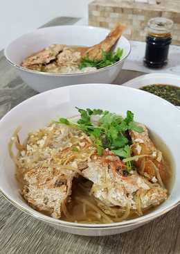 Resep HuThau Bihun ~ Sop Bihun Ikan Kakap Goreng