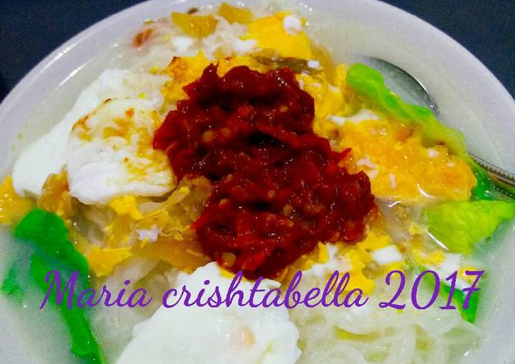 resep Bihun rebus(rasa sambal terasi tomat)