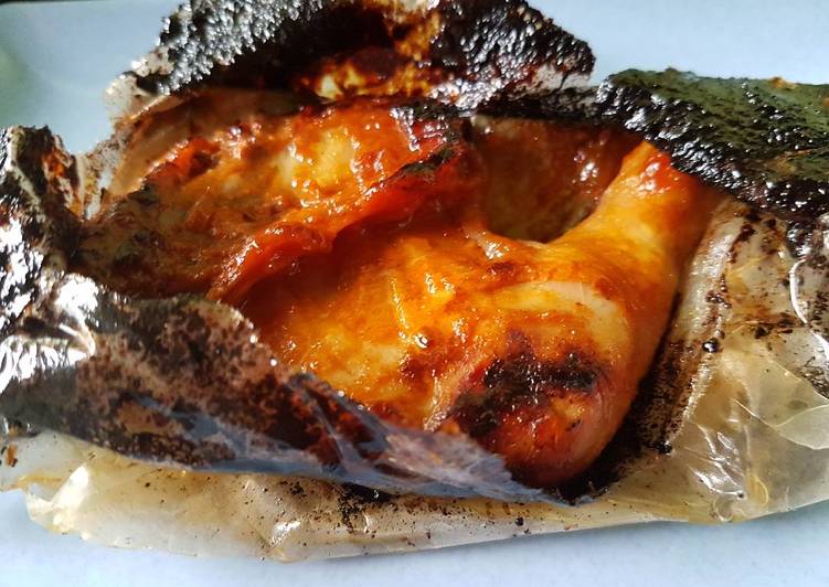 bahan dan cara membuat Ayam Goreng bumbu korea Bungkus kertas