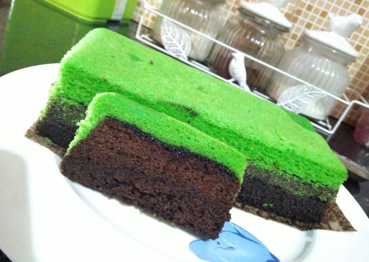 gambar untuk resep makanan Bronis pandan coklat kukus