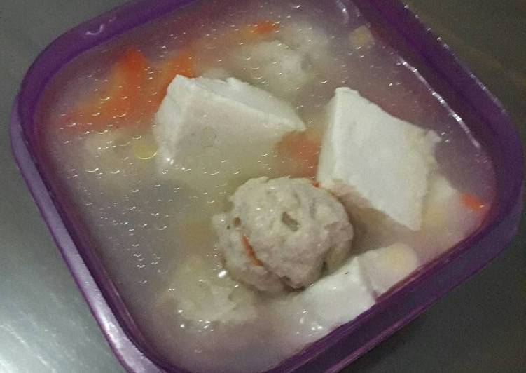 cara membuat Sop bola2 tuna with tahu