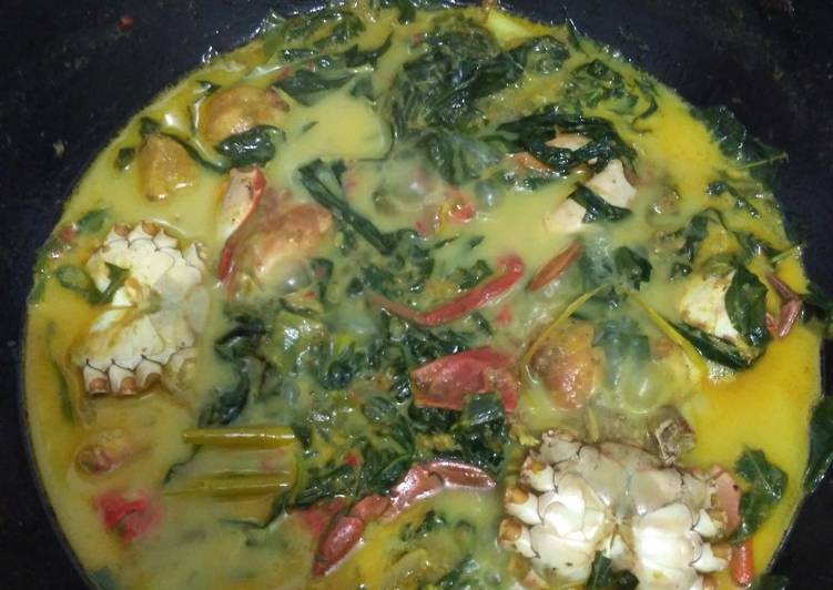 resep Kepiting Gulai daun ubi