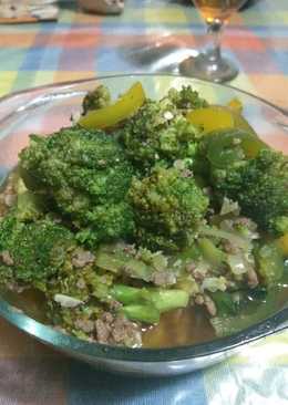 Broccoli cah daging sapi cincang