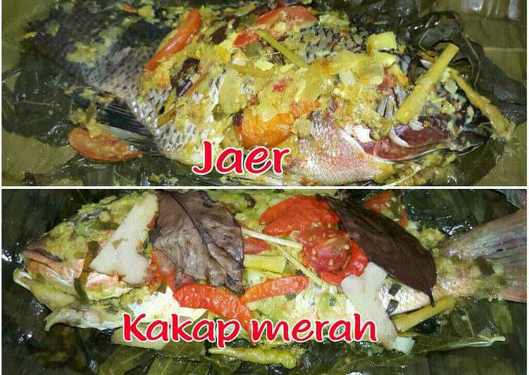 cara membuat Pais Kakap Merah dan Jaer