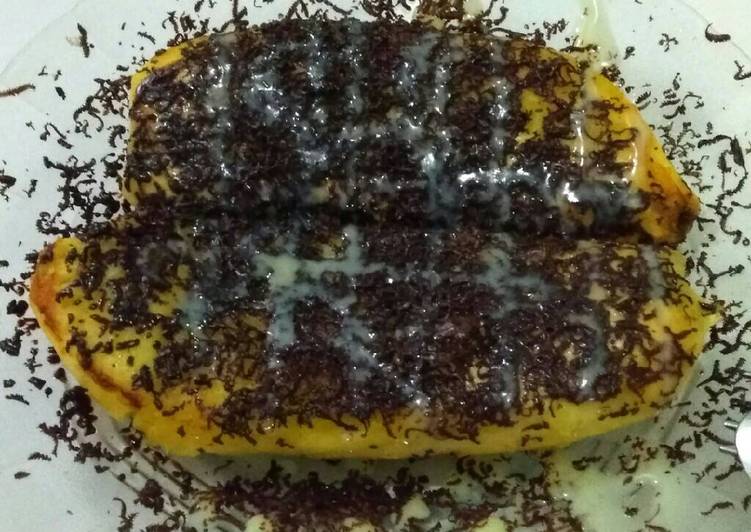 bahan dan cara membuat Pisang Penyet coklat susu