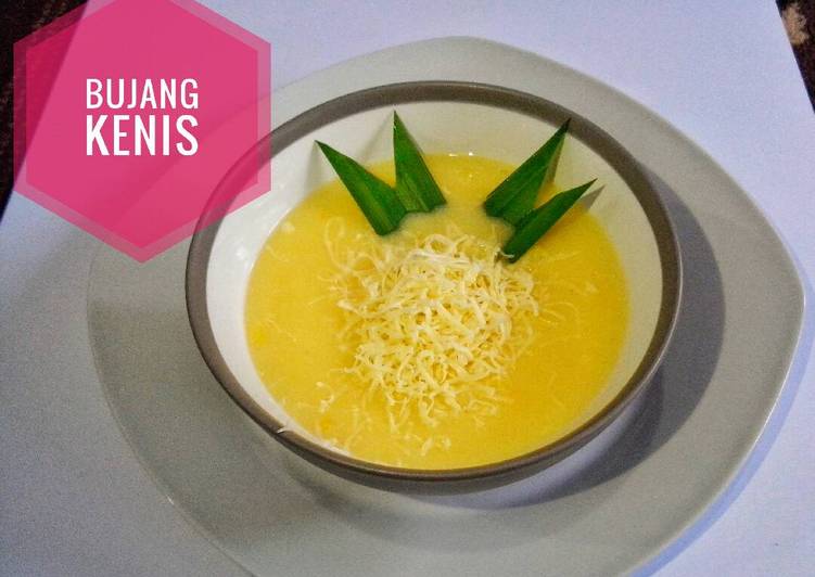 cara membuat Bubur Jagung Keju Manis (Bujang Kenis)