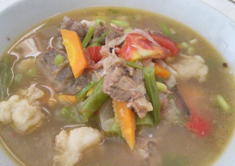 resep makanan Asem-asem balungan & tetelan sapi bumbu uleg