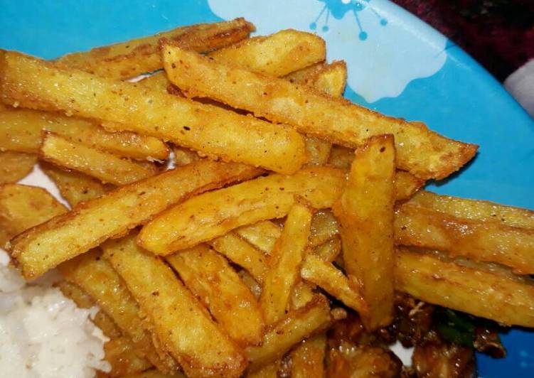 resep makanan Kentang goreng pakai sasa hot &spicy