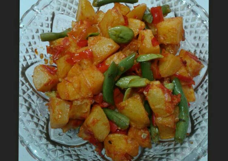 resep makanan Balado kentang, buncis & pete