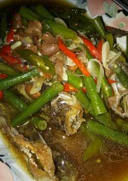 Tumis tauco ikan lais kacang panjang