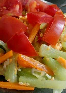 Tumis labu siam wortel telur