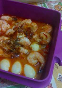 Udang telur puyuh saus asam pedas