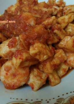 Tumis tahu udang pedas manis