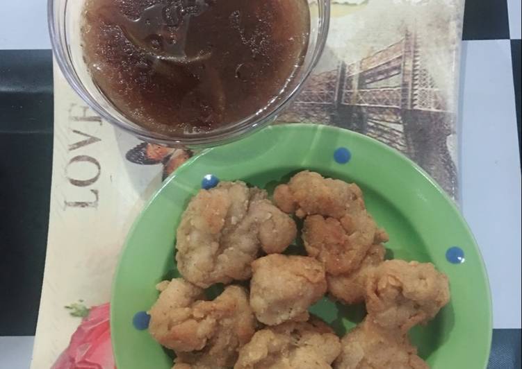 resep makanan Ayam crispy + saos teriyaki