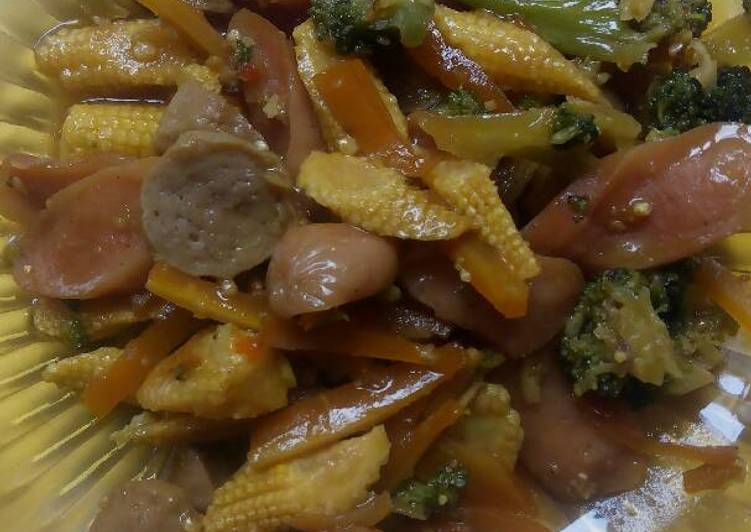 Resep Oseng sayur sosis bakso lezat Dari lina hartono