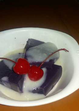 Puding ubi ungu fla susu