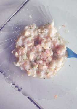 Bubur salmon sayur