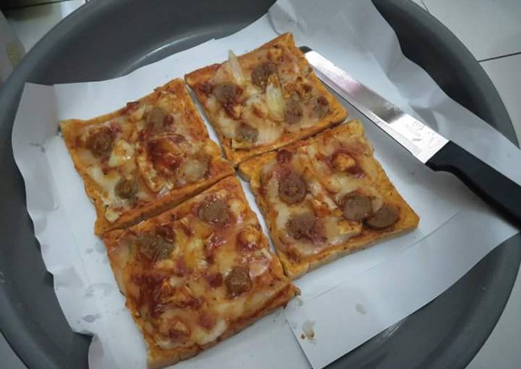 resep lengkap untuk Pizza Roti Tawar Teflon