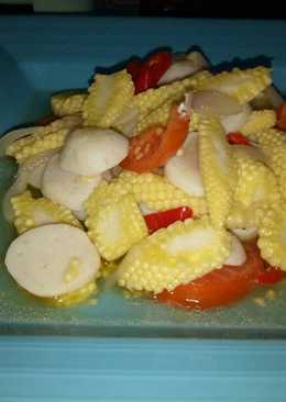 Jagung muda cah bakso ikan