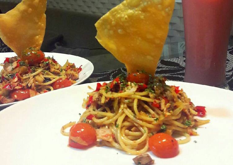 resep makanan Sphagetti Aglio e Olio Ala Chef Restu