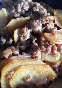 Babi cincang + kentang masak kecap