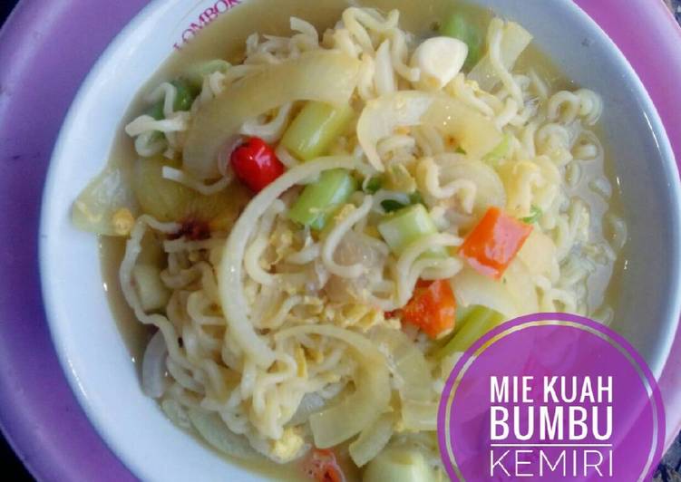 cara membuat Mie tek2 kuah bumbu kemiri