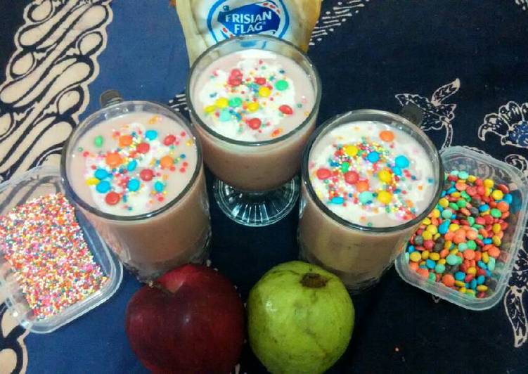 cara membuat Guava and apple smoothie