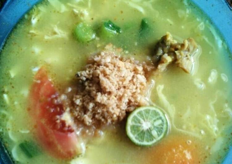 resep lengkap untuk Soto ayam bumbu koya ala rumahan