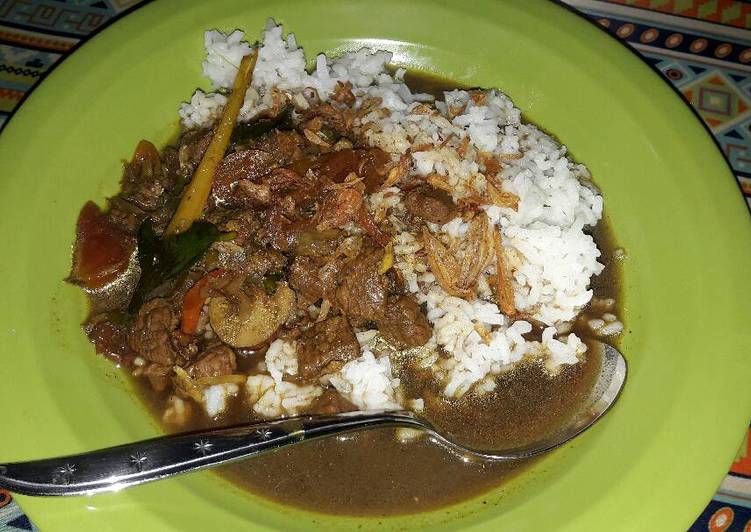 resep masakan Nasi Rawon Jawa Timuran