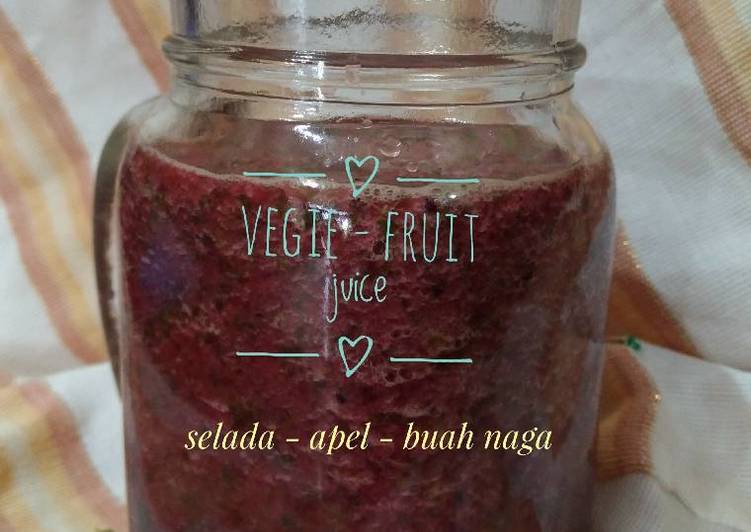 Resep Jus SAN : Selada - Apel - buah Naga Oleh Juni DwiAnggiani