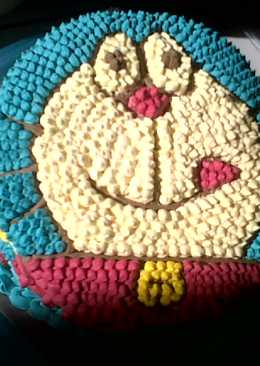 Kue ulang tahun doraemon base cake Bolu putih telor rasa white coffe