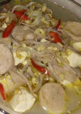 Tumis Toge,tahu putih & bakso