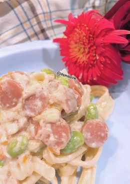 Fettucine with edamame