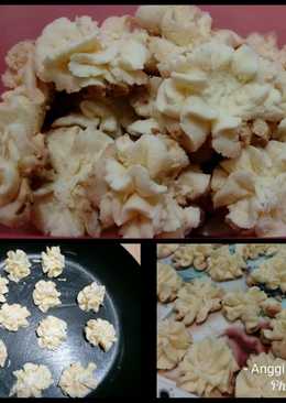 Kue semprit keju susu teflon dan no mixer,takaran sendok