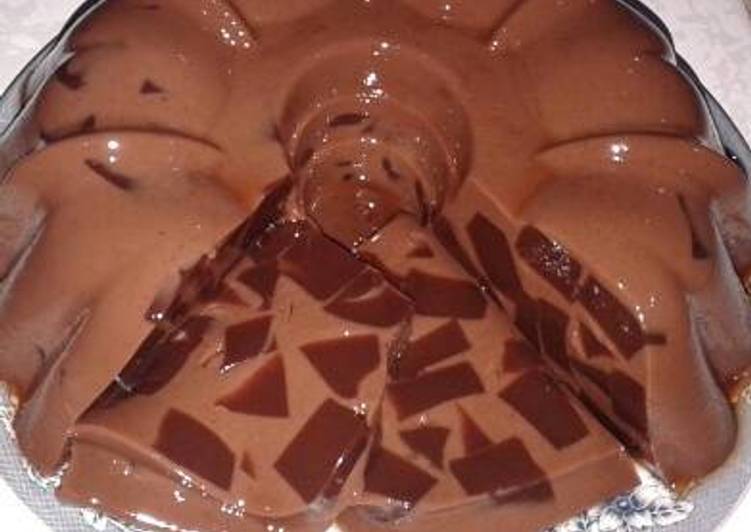 bahan dan cara membuat Puding kopi coklat