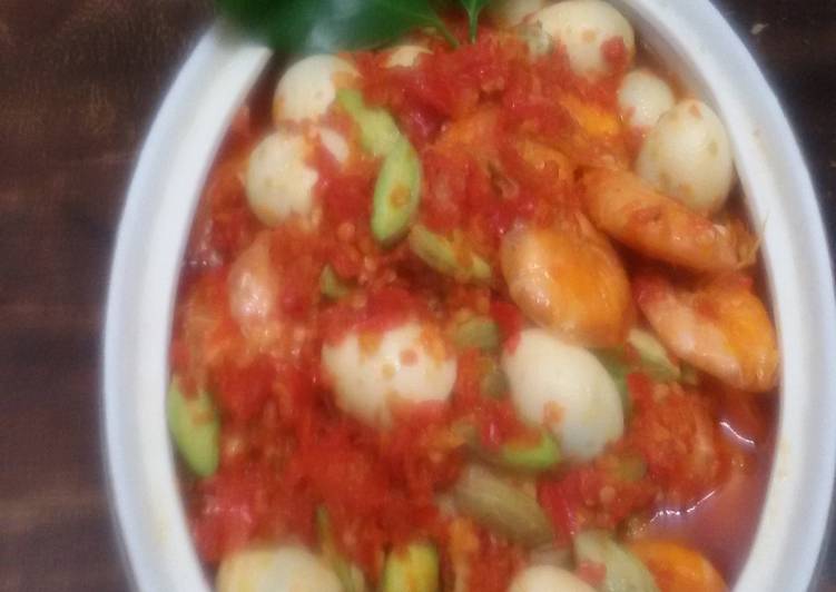  Resep balado udang telur pakai pete oleh wiji homsiati 