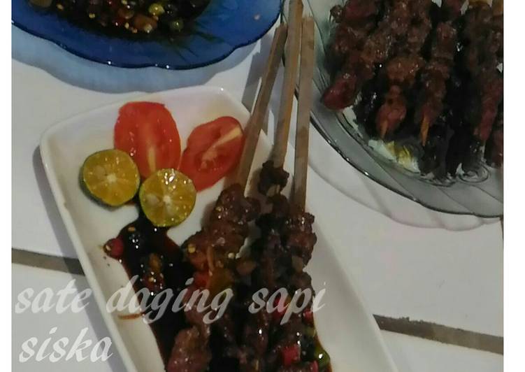 cara membuat Sate Daging Sapi dengan sambal kecap