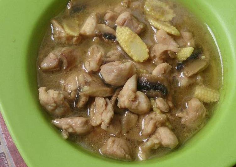 bahan dan cara membuat Tumis Ayam Jamur Putren (Menu Balita)